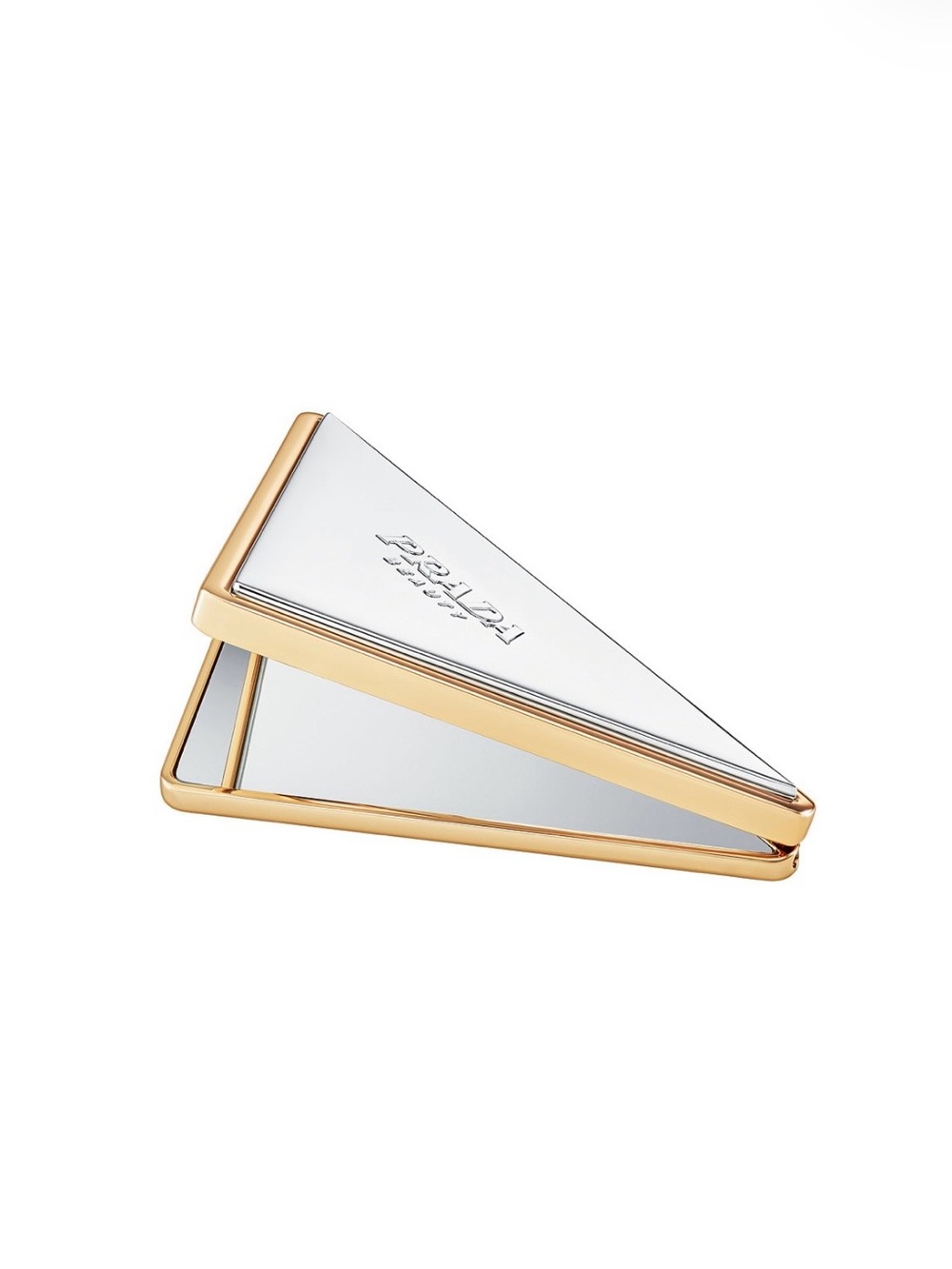 Prada Gold & Silver Triangle Compact Mirror